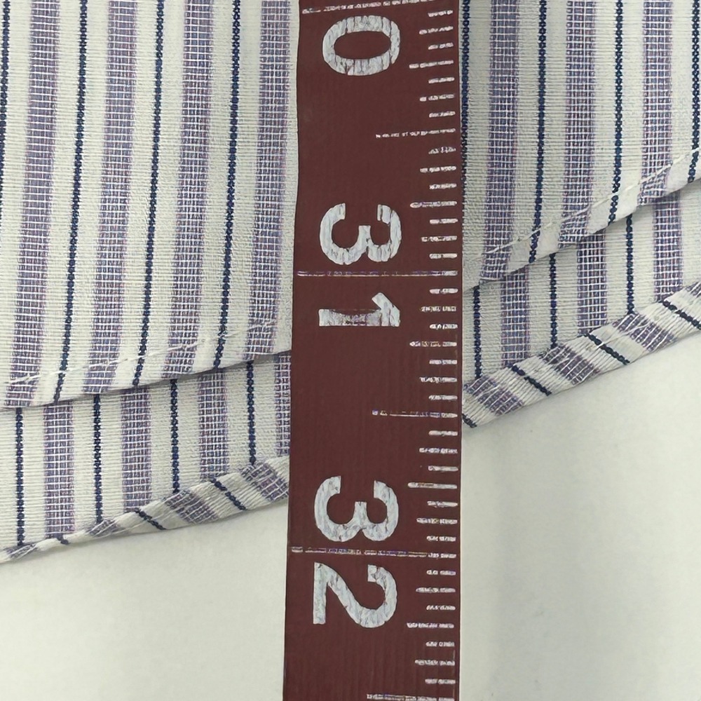 Brooks Brothers Milano Dress Shirt Mens 17-35 Purple White Striped Supima Cotton - Picture 8 of 10
